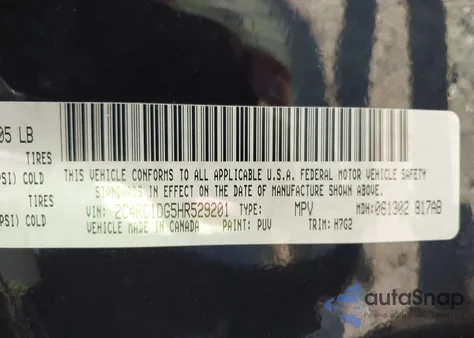 2017 Chrysler Pacifica Touring z USA, uszkodzony, nr VIN 2C4RC1DG5HR529201